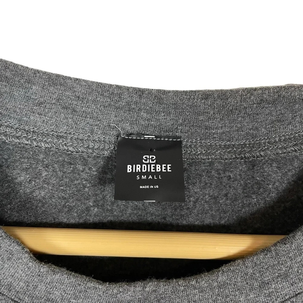 NWOT Birdiebee Phoenix Crop Rainbow Stripe Tee in Grey Size S - Picture 6 of 8